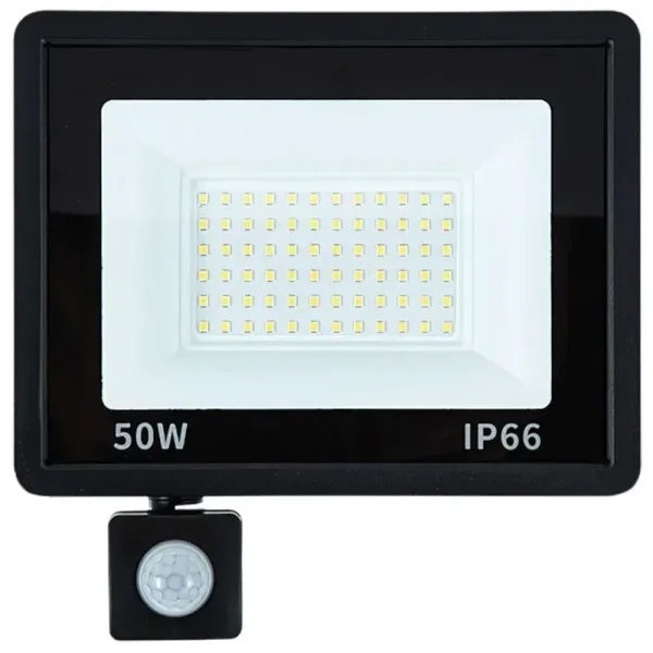 Halogen 50w 6000k naświetlacz reflektor led z czujnik ruchu zmierzchu
