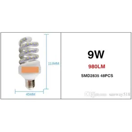 Żarówka LED E27 SPIRALA 9 W CIEPŁA/ZIMNA 980L