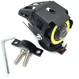 Halogen motocyklowy U7 mini z białym ringiem