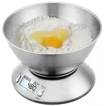 Waga kuchenna elektroniczna cyfrowa z misą 5kg lcd srebrna metalowa