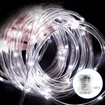 Wężyk led 5mb sznur 50 led fi5mm na baterie białe zimne 8 funkcji