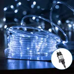 Waż led fi9mm 5mb sznur 50 led białe zimny z zasilaczem 8 funkcji