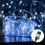 Wężyk led fi5mm 5mb sznur 50 led biały zimny z zasilaczem 8 funkcji