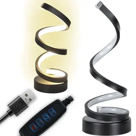 Lampa spiralna led biurkowa stołowa 3 barwy światła regulacja jasności