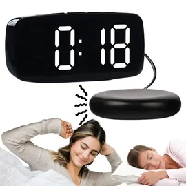 Budzik zegar elektroniczny z padem wibracyjnym alarm cyfrowy sieciowy