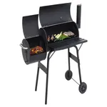 Grill ogrodowy duży węglowy beczka bbq wędzarnia z pokrywą ruszt kółka