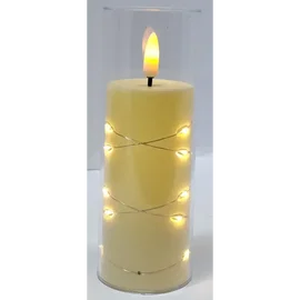 Świeca oplotem 15 doid LED 5.5x15cm w osłonie z efektem płomienia 2xAA