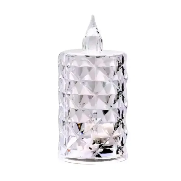 Świeczka kryształowa 6.5x3.6cm led wkład do znicza stroika na baterie