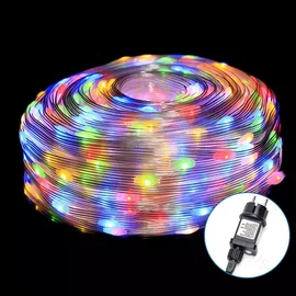 Sznur świetlny 10m multikolor 100led RGB-IC na baterie z pilotem 32key