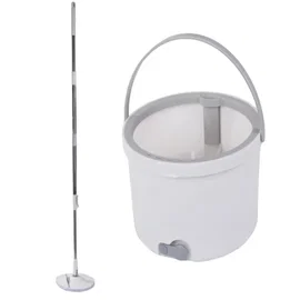 Mop obrotowy rotacyjny 360 spin wiadro zestaw 2x nakładki mikrofibra