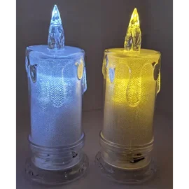 Świeca diamentowa LED 6.5x15cm o delikatnym białym świetle na baterie