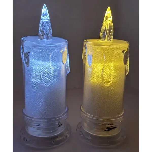 Świeca diamentowa LED 6.5x15cm o delikatnym białym świetle na baterie