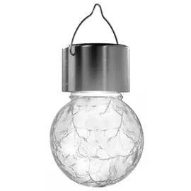 Szklana kulka zawieszana fi 5 cm lampka solarna chłodna z uchwytem