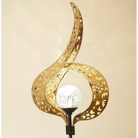 2xPłomień solarny ogrodowy 18/70cm lampa z kulką ze spękanego szkła