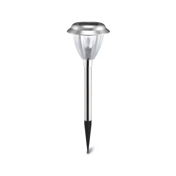 Lampa latarenka ogrodowa solarna LED ze stali nierdzewnej biała ciepła