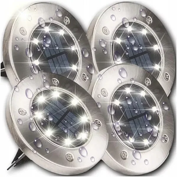 4xLampy solarne LED ogrodowe wbijane w grunt trawnik lub żwir 8/16led 16 Led
