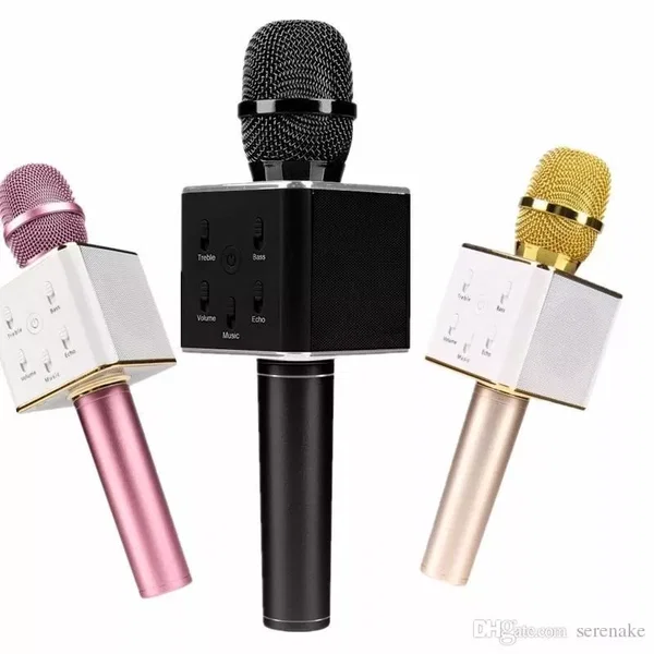 Mikrofon karaoke Q7 z wbudowanymi głośnikami i bluetooth Różowy