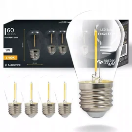 Żarówki ledowe retro Edison LED E27 Filament Vita ST14 2700K 1W 5 sztuk