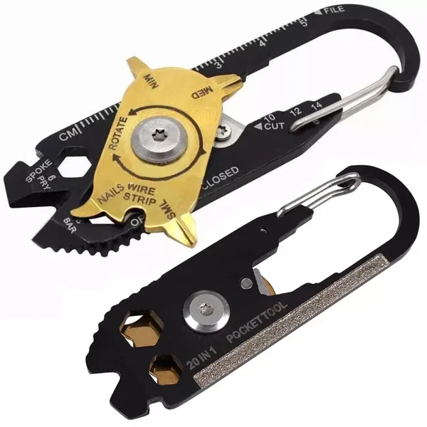 Brelok karabińczyk nóż multi-tool przeżycia 20w1