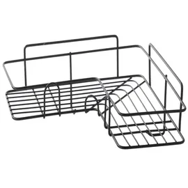 Półka łazienkowa do łazenki pod prysznic narożna loft wisząca haczyk czarna