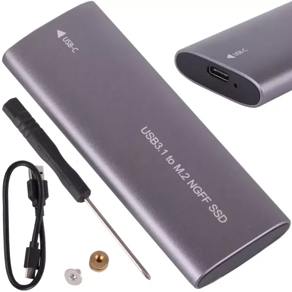 Obudowa adapter dysku kieszeń m.2 sata ngff USB 3.1 USB typ-c 2230-2280mm