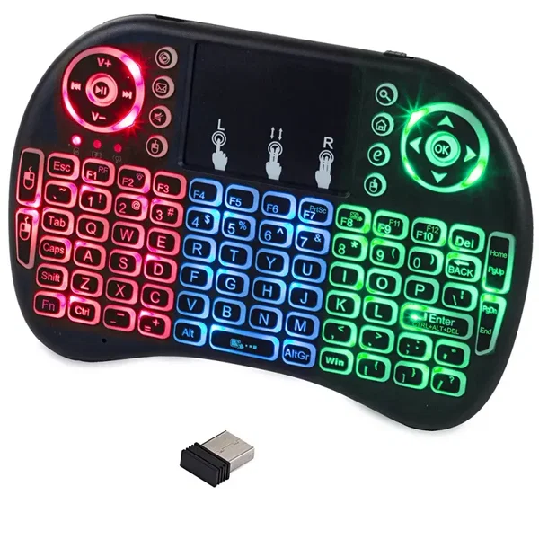 Klawiatura bezprzewodowa mini podświetlana do tv komputera android box