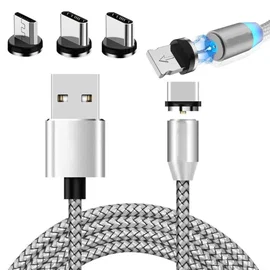 Kabel magnetyczny 1m do ładowania 3w1 micro typ-c usb lightning
