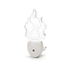 Lampka nocna kolorowy płomień 30lm RGB z czujnikiem nocy wtykana