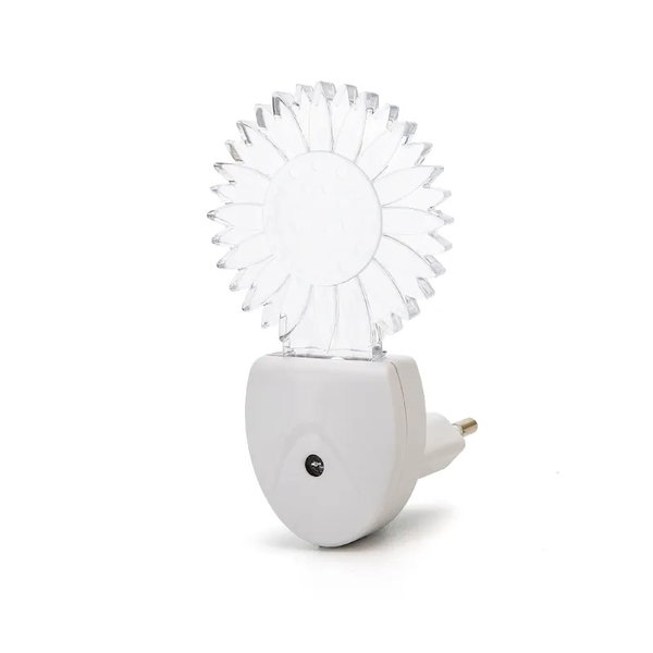 Lampka nocna kolorowe słoneczko 30lm RGB z czujnikiem nocy wtykana