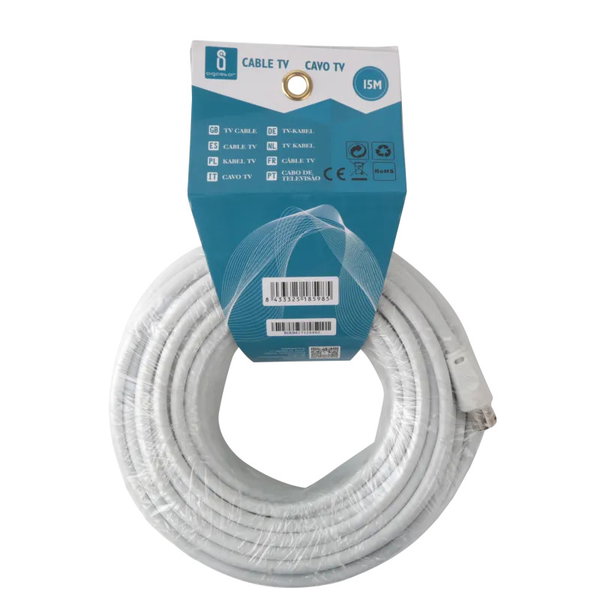 Kabel antenowy 15 m biały