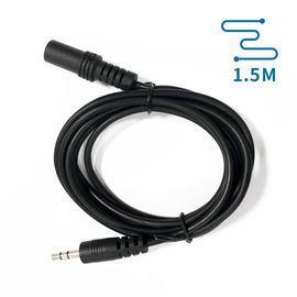 Kabel audio mini jack 3,5 mm przedłużacz męski/żeński 1,5 m czarny
