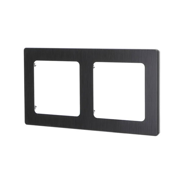 Ramka z aluminium łącznika/gniazda podwójnego czarna