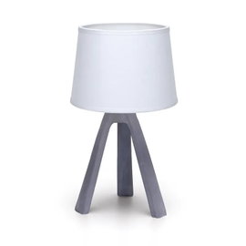 Lampa stołowa Harz oprawka E14 biały abażur szara podstawa z żywicy