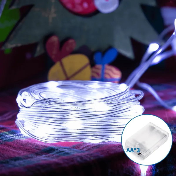 Linka led 5mb/50led taśma świetlna na baterie barwa biała zimna