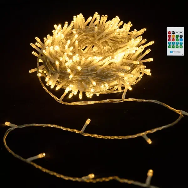 Lampki choinkowe ciepłe 10m z pozytywką sznur 100 led na baterie pilot