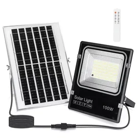Naświetlacz solarny LED 100W CCT zestaw halogen pilot kabel 5m i panel