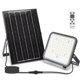 Halogen solarny LED 100W CCT zestaw lampa pilot panel i kabel 2m