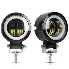 2xHalogen motocyklowy typ-H LED z białym ringiem+podwójny włącznik 'o'