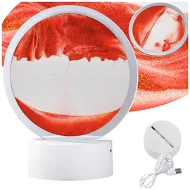 Lampa piaskowa 3d ruchomy dynamiczny piasek dekoracyjna biurko usb rgb