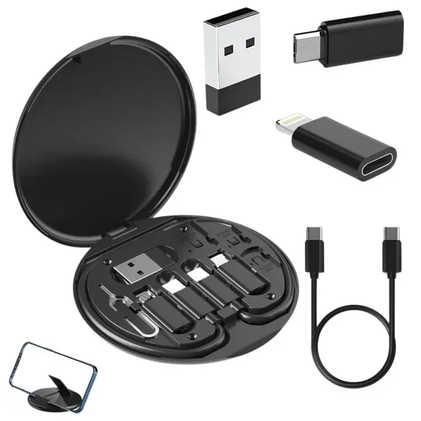 Zestaw adapterów 5w1 szpilka do telefonu w etui usb-c micro usb typ-a