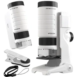 Mikroskop 200x kompaktowy lupa klips do telefonu komórkowego led uv