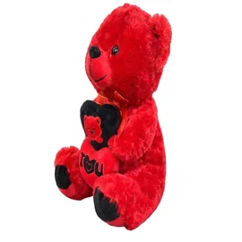 Pluszowy miś z sercem z napisem I LOVE YOU przytulanka maskotka 30cm