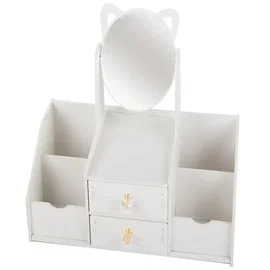 Organizer na kosmetyki z lusterkiem mała toaletka przybornik