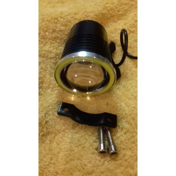 2xHalogen motocyklowy U4 LED+RING+włącznik czarny