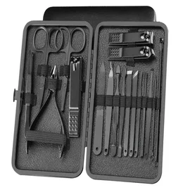 Zestaw do paznokci 18 elem. w etui przybornik manicure pedicure cążki