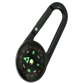 Kompas karabińczyk fluorescencyjny termometr breloczek busola survival