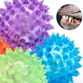 Świecąca odbijająca się piłka LED z kolcami jeżyk 5.5 cm do zębów