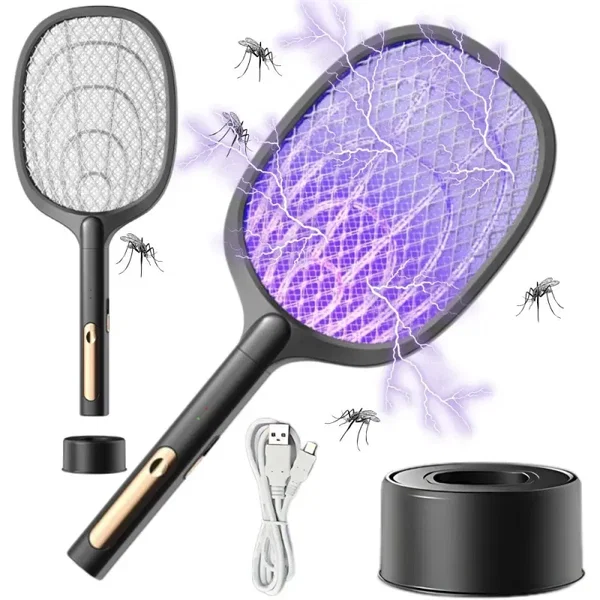 Elektryczna packa na muchy komary ćmy owady z lampą uv z podstawką