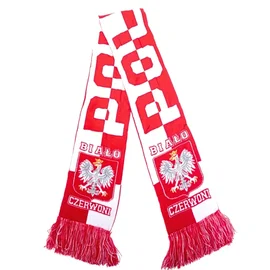 Szalik kibica polska mecz na stadion biało czerwony miękki dwustronny