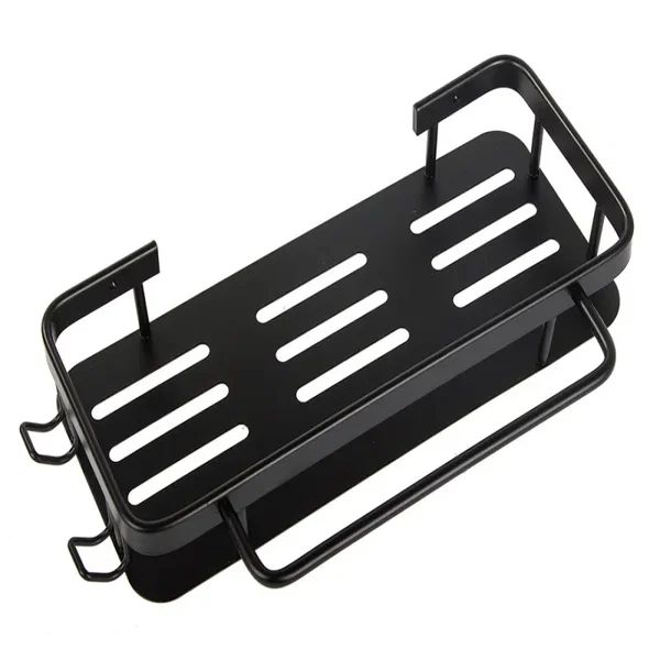 Półka łazienkowa do łazienki kuchni wieszak loft wisząca metal czarna